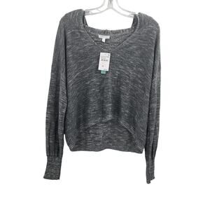Abound Women's Knitted Hooded Sweater Long Sleeves Charcoal Gray Size Large NWT